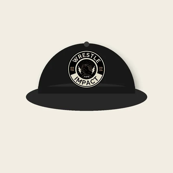 Black baseball cap with the Wrestle for Impact logo patch